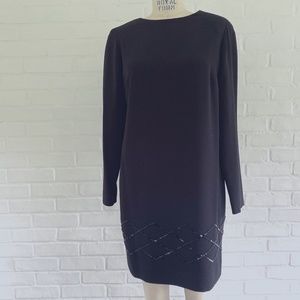 Jones New York Black Long Sleeve Dress
